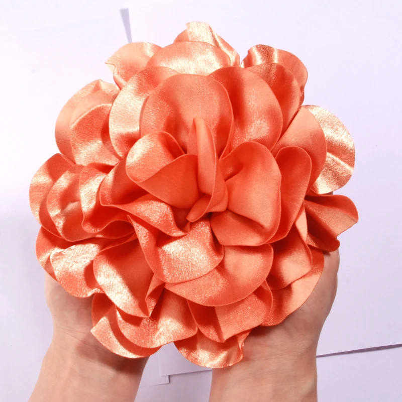 19 cm große super große Blume, beliebt in Europa, handgefertigte Satin-Blumen, künstliche Blumen für Hochzeit, Braut-Dekoration – Detail 33
