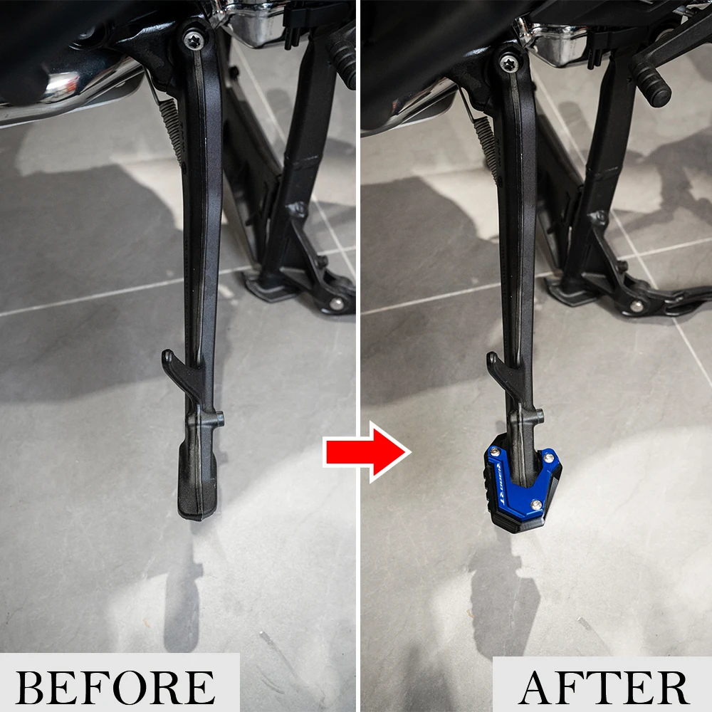 Enhanced Motorcycle Key Cover and Side Stand Extension Pad Support Plate
