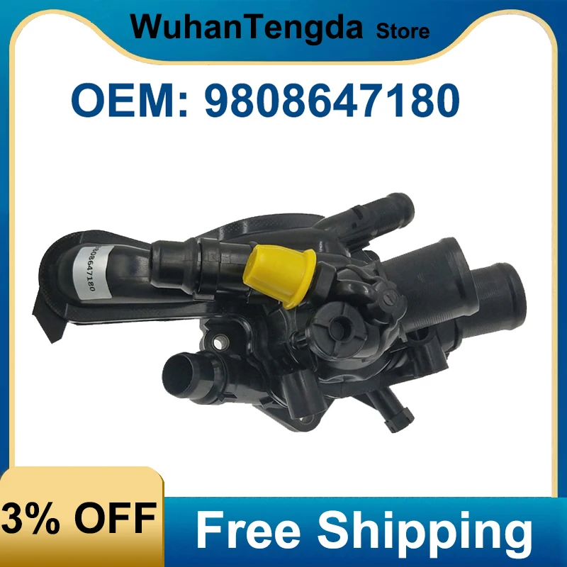 Smart Thermostat Engine Coolant Thermostat 9808647180 Cooling System Thermostat 1.6T for Peugeot 308 3008 4008 508 5008 C3(B618) C4(B7) C5 AIRCROSS(C84) C3-XR C6