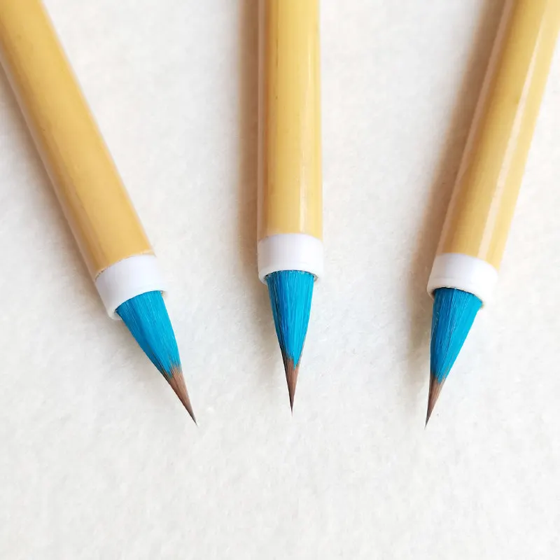 공작 깃털 소형 정규 서예 붓 클래식 스타일 족제비털 혼합모 붓 서예펜 세트