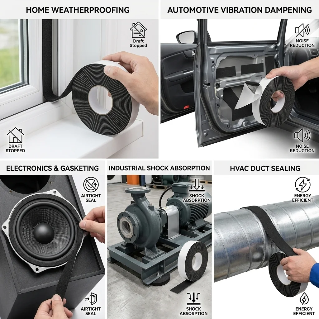 Premium Heavy Duty Double Sided Foam Tape - Waterproof, Strong Adhesive, Shockproof, Sound Insulation, Weather Resistant