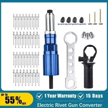 Electric Rivet Nut Gun Riveting Tool 2.4-4.8mm Cordless Riveting Drill Adaptor Insert Nut tool Multifunction Nail Gun Auto Rivet