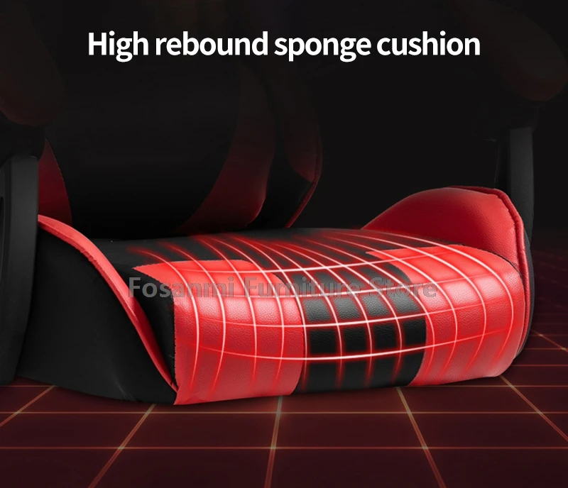 Adjustable Height Comfort Gamer Desk Chairs Home Gaming Chair with Headrest and Waistrest Recliner Office Computer Swivel Chair 3