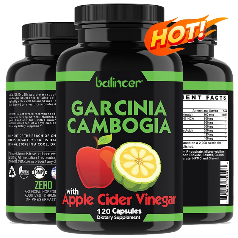 Garcinia Cambogia and Apple Cider Vinegar Weight Loss Supplement-Keeps you full, suppresses appetite, and improves metabolism