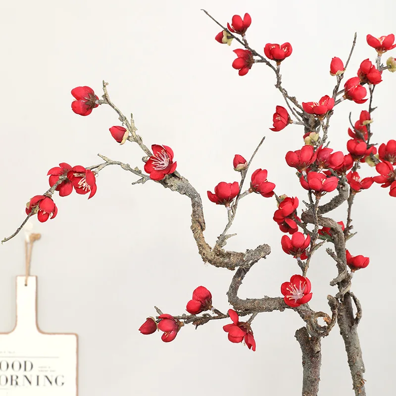 winter artificial flowers long stem fake flowers wintersweet Plum Blossom  Flores Cherry Blossoms Home Garden Wedding Decoration