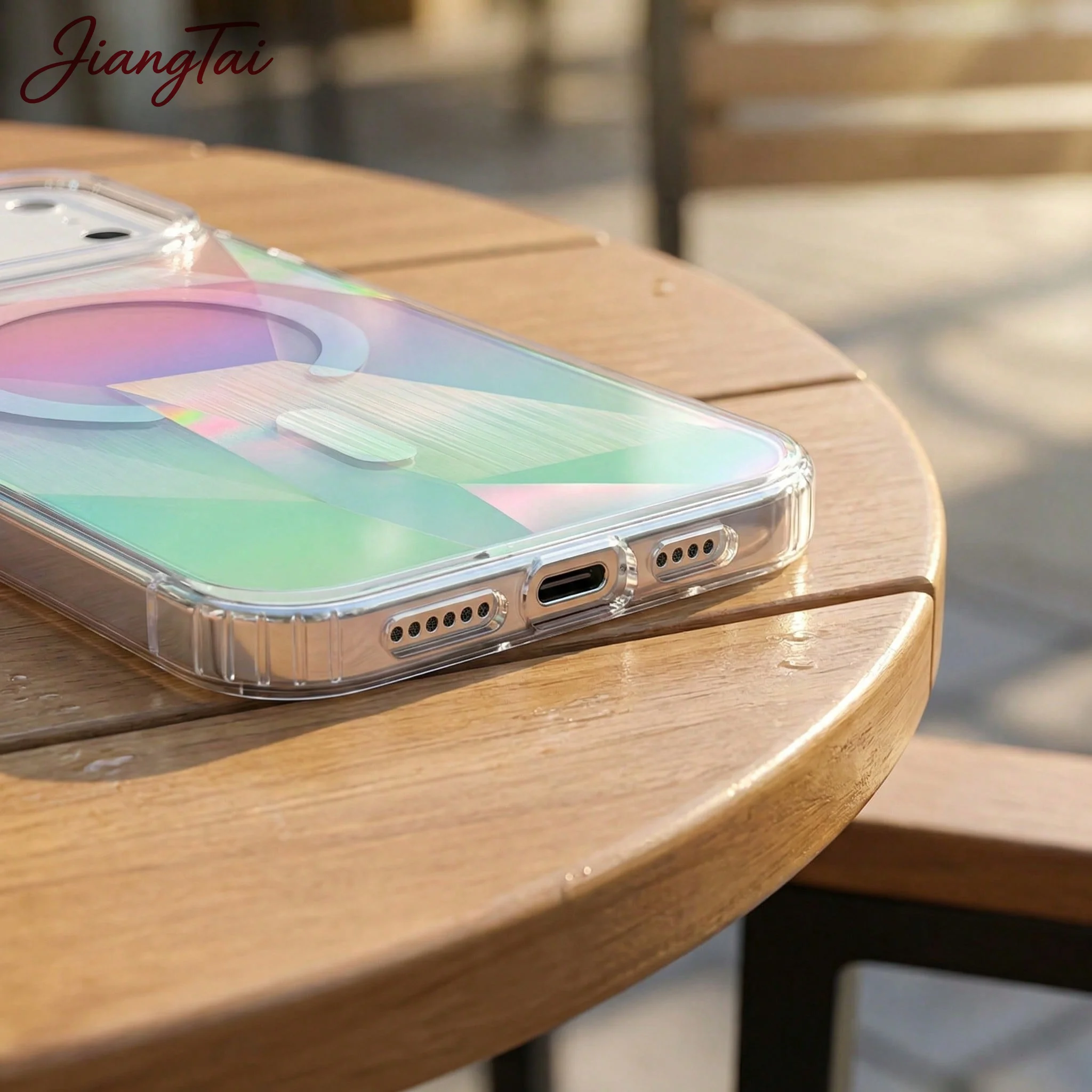 Gradient Rainbow Plated Scratch Resistant Magnetic Phone Case