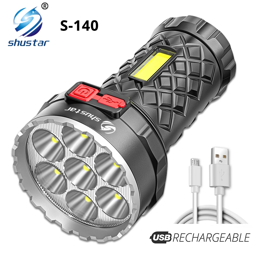 Linterna súper brillante Ultra potente, linterna Led, luz lateral 4 para aventura al aire libre, 3 en 1|Linternas y antorchas| -