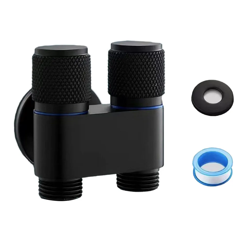 Triangle Valve Faucet Valve G1/2 1 In Two Out Double Control Washing Machine Faucet Bathroom Toilet Bidet Sprayer Faucet Accessory