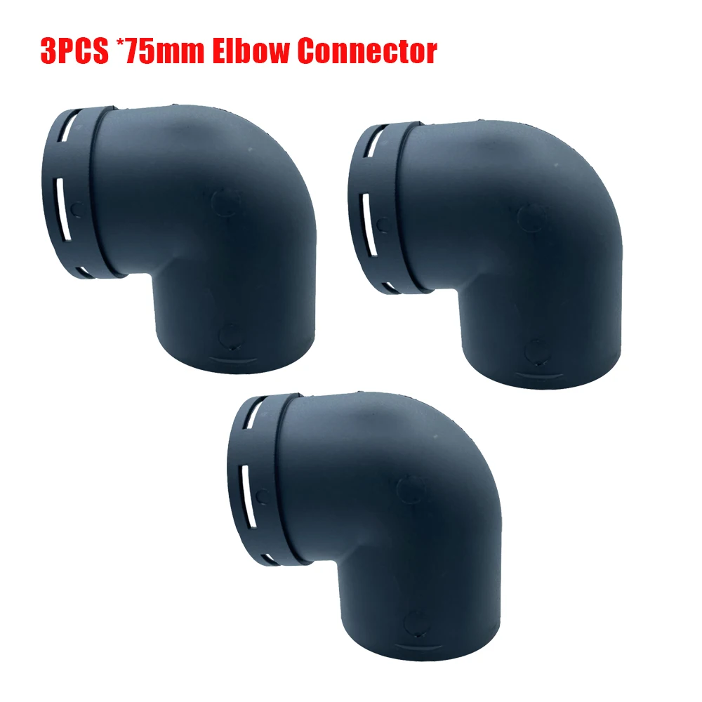 75mm Black Plastic Parking Heater Air Duct Elbow Connector Replacement Accessories