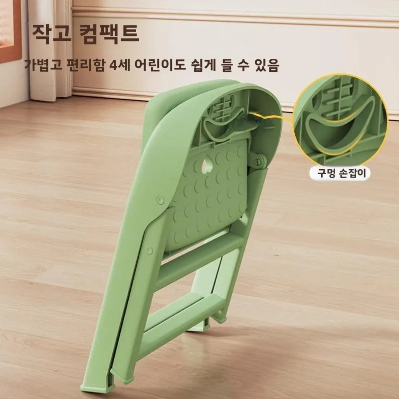 등받이가 있는 야외 휴대용 플라스틱 의자 어린이용 의자 다기능 경량 캠핑 여행 레저 가구
