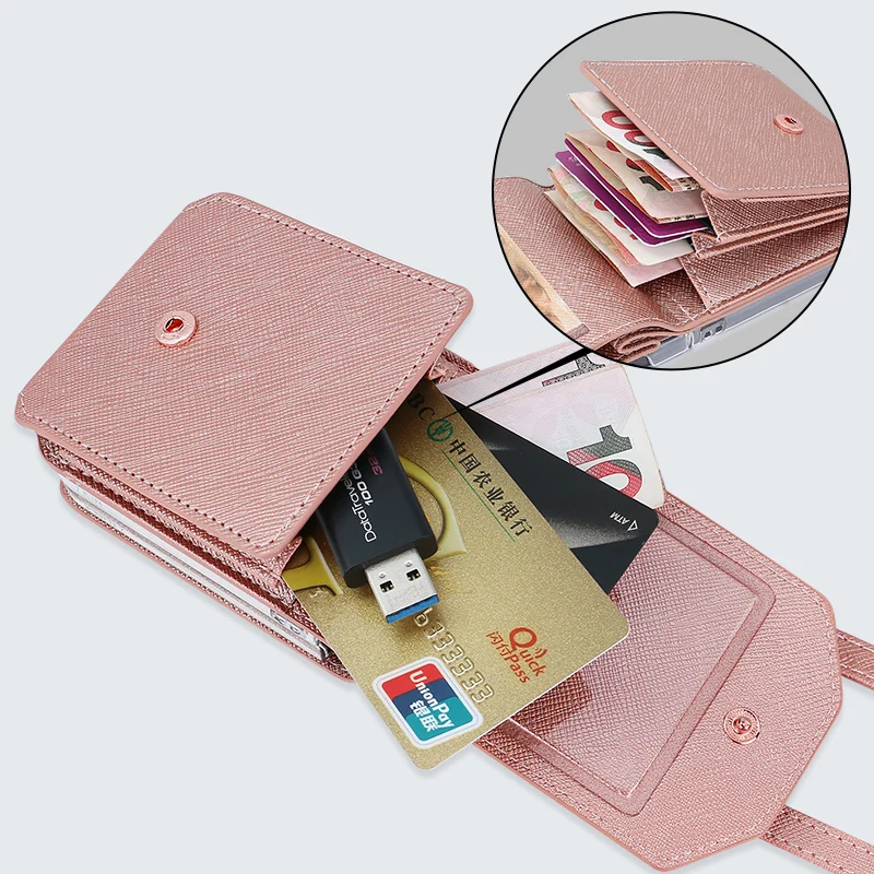 Vietao Crossbody Lanyard Mobile Phone Case with Card Slots Wallet