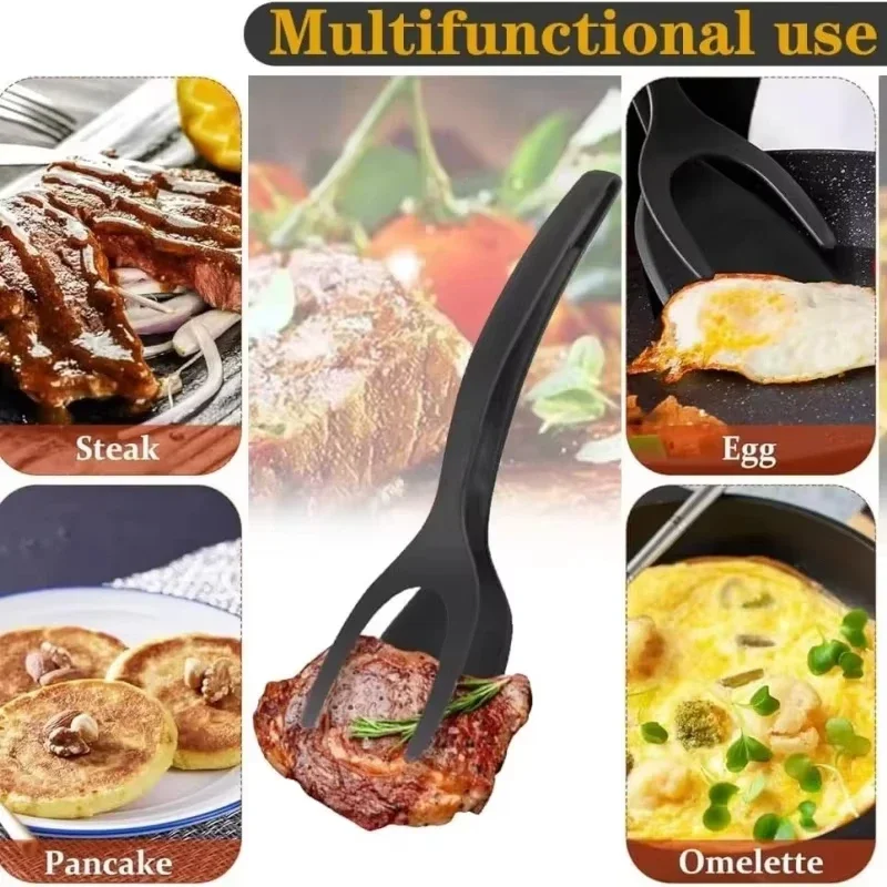 Cooking Spatula Silicone Spatula Cooking Tongs Steak Spatula Shovel Clip Silicone Grip Flip Tongs Egg Steak Spatula Tongs Clamp Pancake Fried Turners