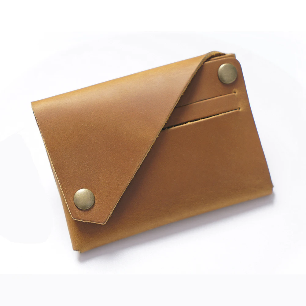Genuine Leather Card Holder-Slim RFID Wallet Organizer for Credit/Bank/Membership Cards, Hand-Stitched Compact Design, Ready t