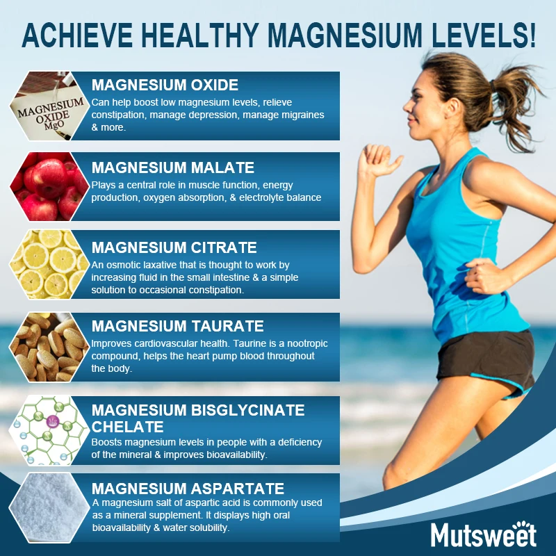 Complex Magnesium Capsule Supplements, Nervous System, Muscle And Bone Support Sleep, Energy, Leg Cramps, Headaches 3