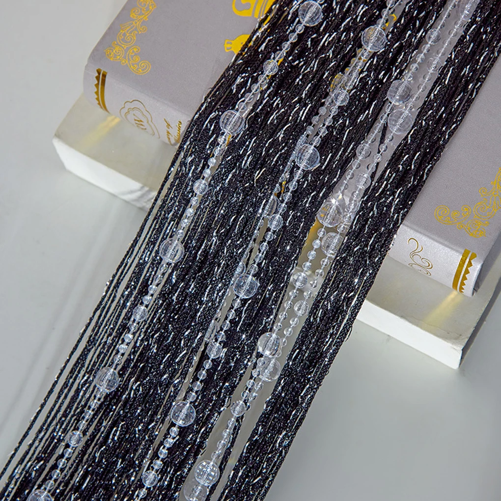 Crystal Bead Curtain - Elegant Beaded String Door Curtain with Shiny Tassels