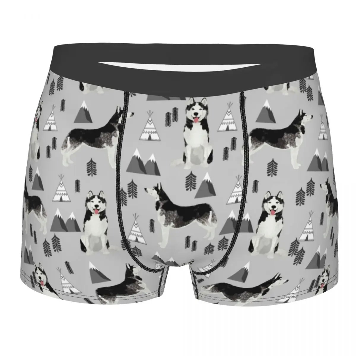 

Man Siberian Husky Pattern Boxer Shorts Panties Breathable Underwear Dogs Animal Homme Sexy Underpants