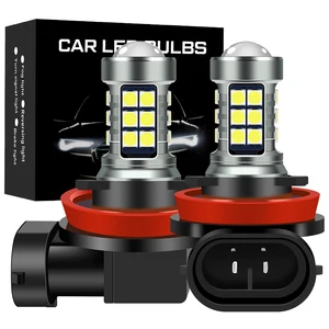 Bombilla de luces antiniebla para conducción de coche, lámpara Led blanca ámbar de 12V, H8 H11 HB4 9006 HB3 9005 30smd 2000LM 6000K, 2 uds.
