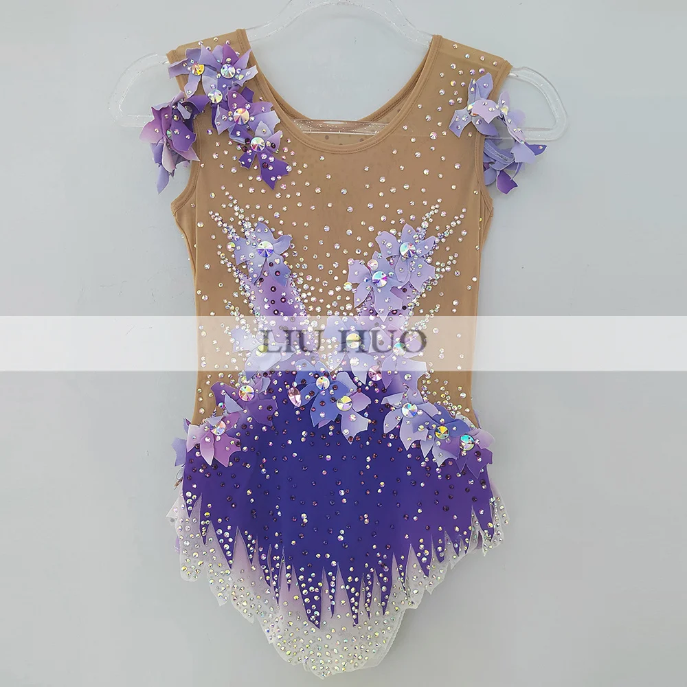 LIUHUO Abito Da Pattinaggio Artistico Su Ghiaccio Per Ragazze E Donne - Elegante Con Cristalli Di Qualità Per Gare E Competizioni