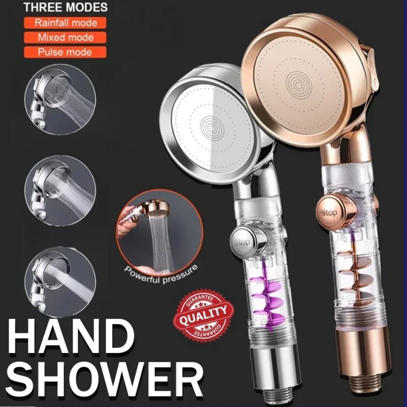 Handheld Shower Head with Turbo Fan Eco Filter High Pressure