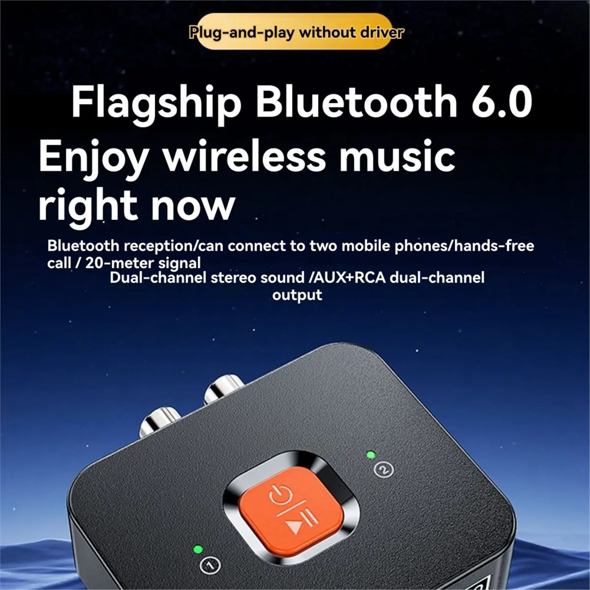 A23G 블루투스 6.0 어댑터 오디오 송신기 수신기 3.5MM AUX Hifi 음악 스테레오 사운드 무선 오디오 수신기