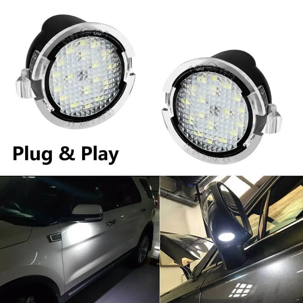 1 Pair LED Under Side Mirror Puddle Lights For Ford F150 Raptor Edge