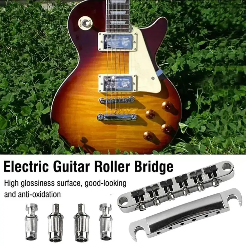 

Guyker Tune-O-Matic Roller Saddle Guitar Bridge For LP SG 6 String Guitars Electric Guitar Aluminum Alloy Accessories