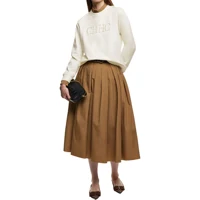 CHCH Women's Hoodie 2024 New Simple Pearl Embroidered Top Women's Beige Loose Long Sleeve Hoodie - Image 6