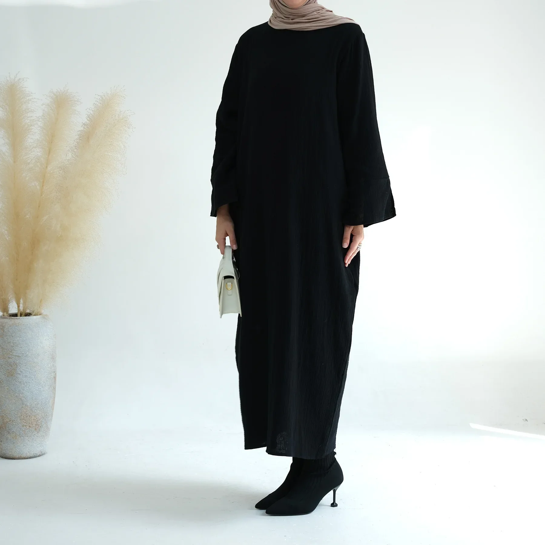 Double Layer Cotton Abaya Women Dubai Turkey Winter Autumn Long Dresses for Muslim African Islamic Clothes Ramadan Modest Outfit