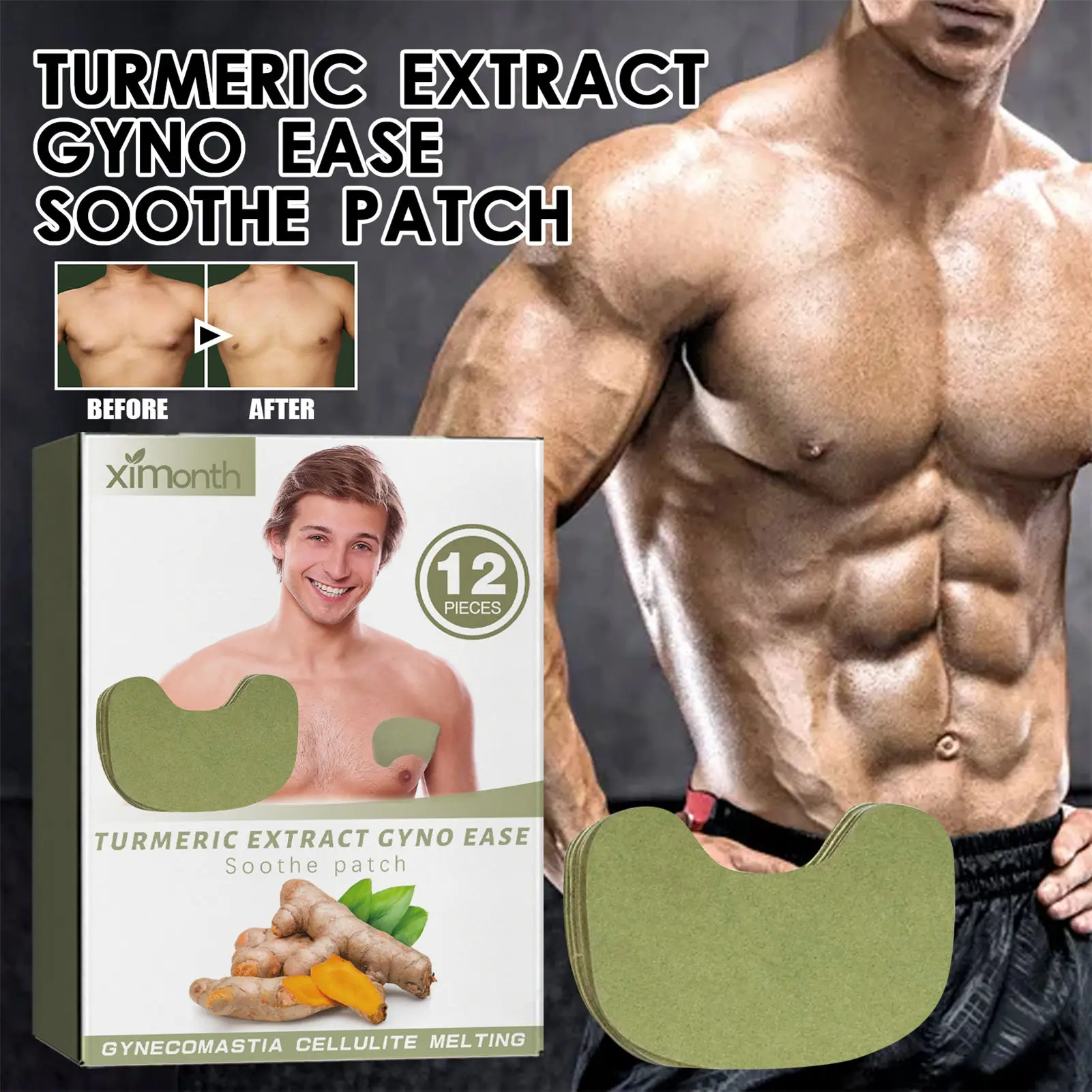 

Man Breast Firm Patch Muscles Body Shaping Fitness Gynecomastia Removal Care Anti Cellulite Shrink Chest Fat Burning Strengthen