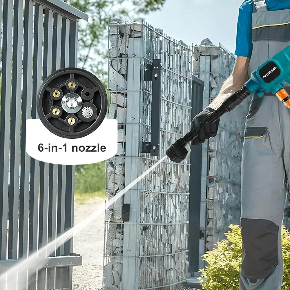 Cordless Electric Cleaning Gun With 6In1 Spray Nozzle High Pressure Cleaning Garden Spray Gun For Makita 18V Battery(No Battery) 5