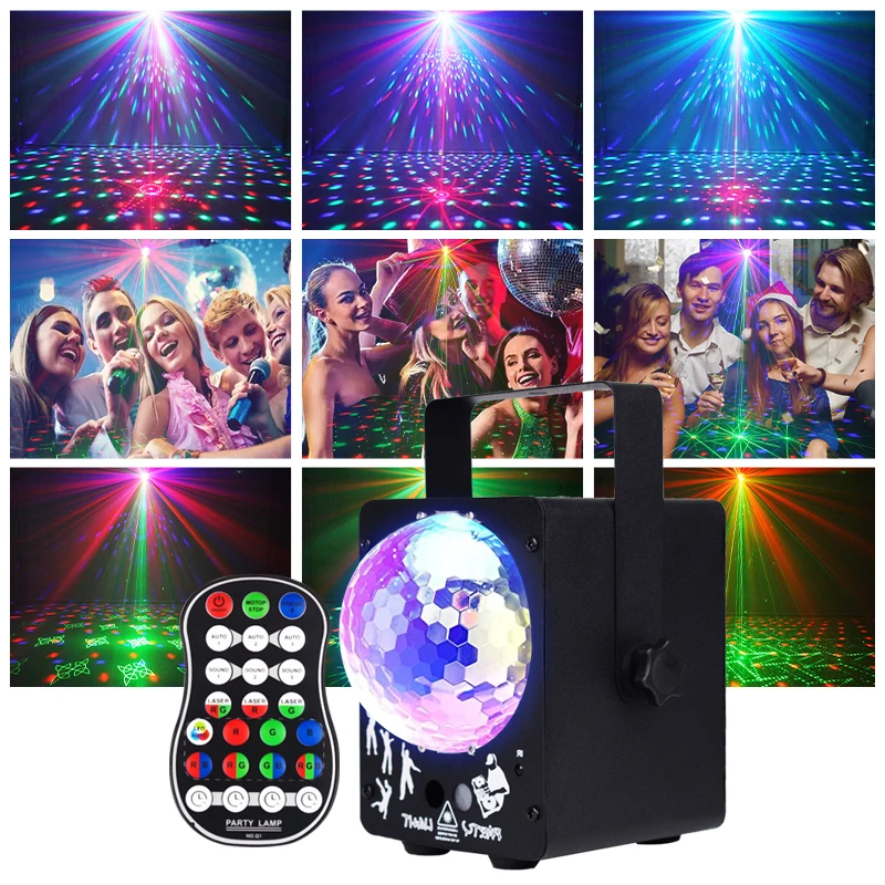 

WUZSTAR светодиодный 60 в 1, диско-шар, RGB вечерние, эффективное рассеивание тепла, Лазерное освещение