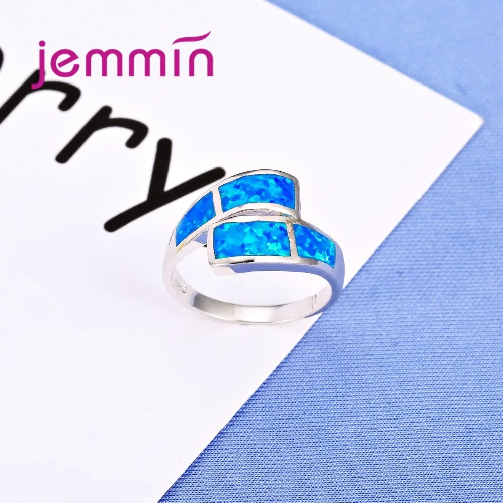 New Fashion Blue Fire Opal Ring 925 Sterling Silver Jewelry Wedding Party Engagement Jewellery for Women silver ring,silver rings