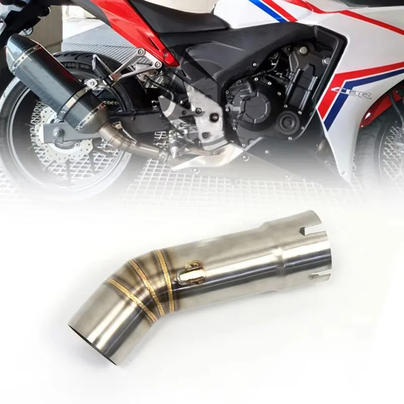 High-Performance Motorcycle Exhaust System with Slip-On Muffler and Middle Link Pipe