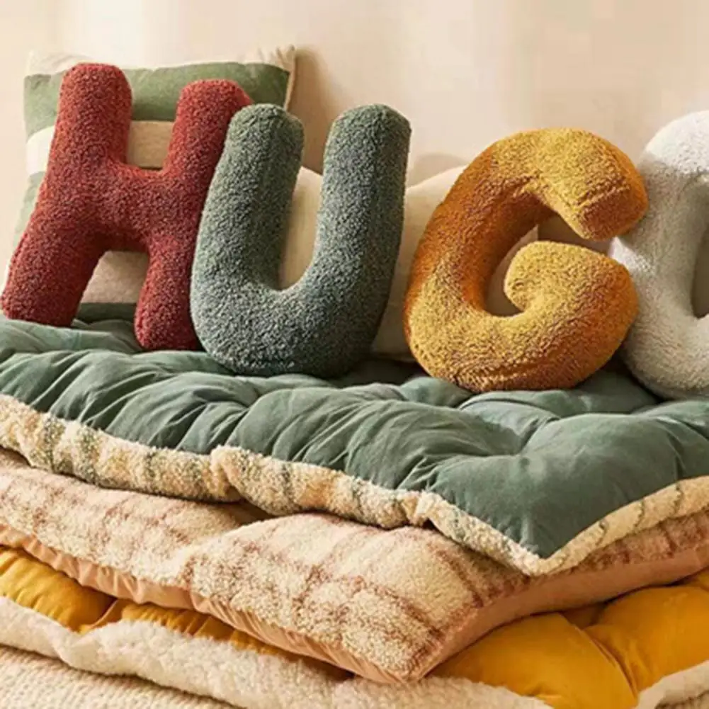 

English Letter Pillow Soft Cute Hugging Cushion Children Toy PP Cotton Stuffed Sofa Cushion Home Decoration Christmas Gifts