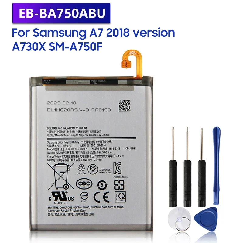 

Replacement Battery EB-BA750ABU For Samsung Galaxy A7 2018 version A730x A750 SM-A730x SM-A750F A10 SM-A105F 3300mAh