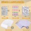 A6 Budget Binder with Marble Texture Pattern PU Leather Notebook Cover Zipper Envelopes Lable Stickers Ruler as Money Organizer 3