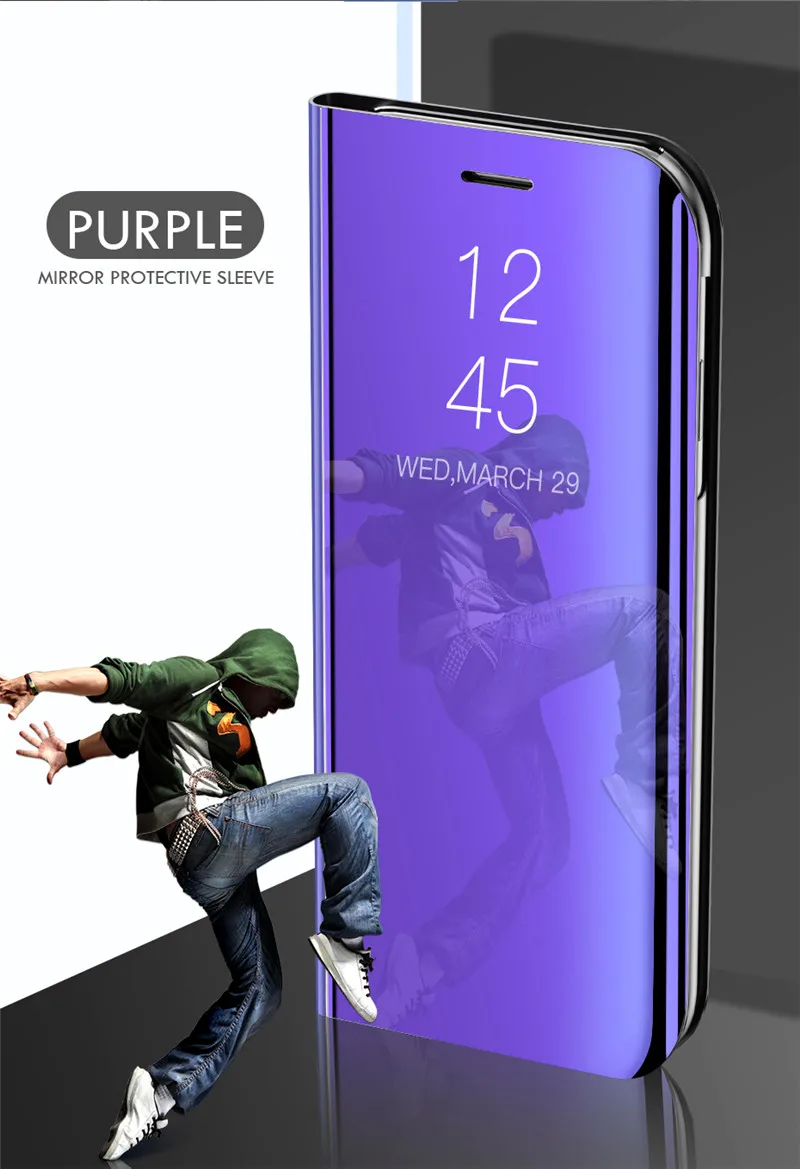 Fashion Smart Mirror Flip Case For Xiaomi Redmi Note 11 10 9 9s 11 Poco X3 8 8T 10s 11T Pro Max 9A 9C Mi 9T 10T Lite Cas_voghion.com