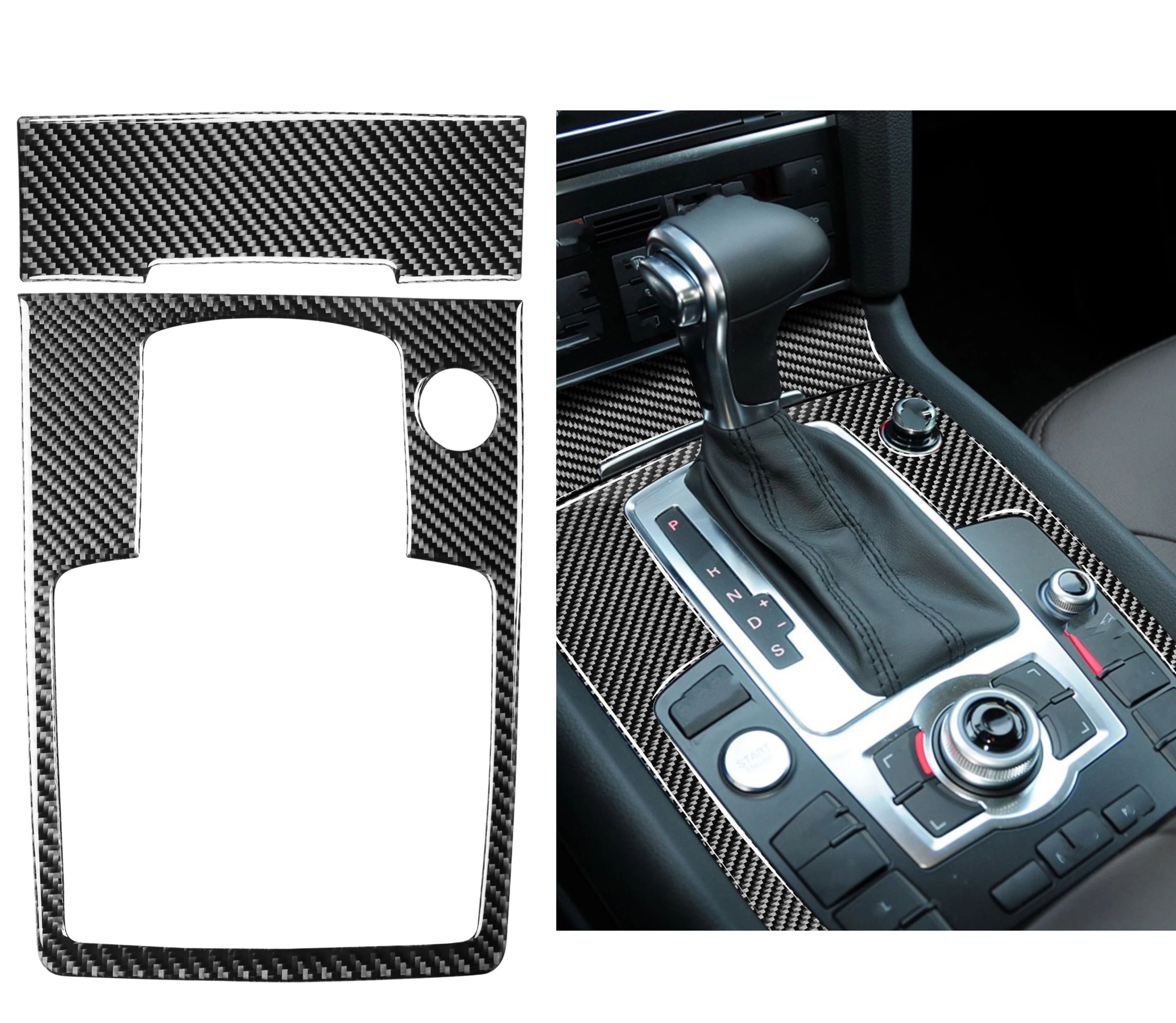 

for Audi Q7 2008-2015 Gear Shift Cigarette Lighter Panel Decoration Cover Trim Sticker Carbon Fiber Decal Car Accessories