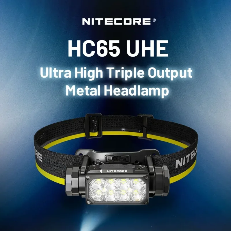 Nitecore HC65 UHE 2000 Lúmen Ránehezedő Kötelesség Fém fényszóró, USB-C újratölthető vel Fehérítőszer, Vörös, majd Olvasmány Világítás számára kemping