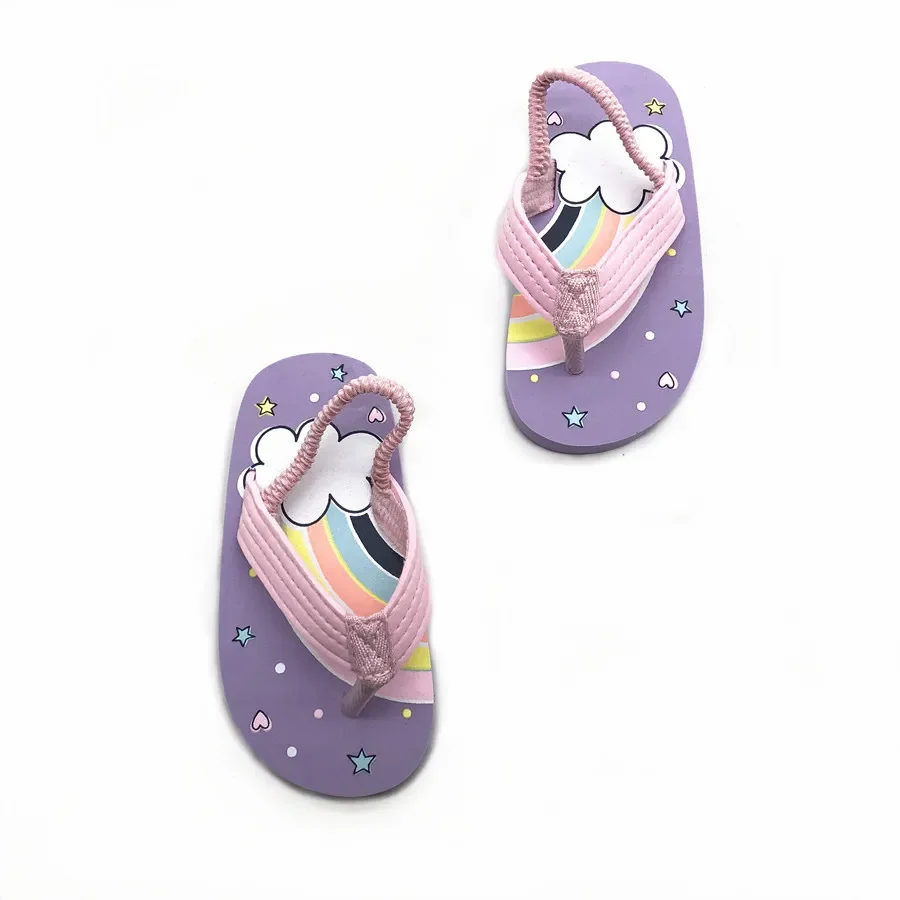 Summer Kids Slippers Cartoon Printing Flip-flops Boys Girls Outdoor Toddler Beach Clip-on Drag Sandals beach shoes children sandals baby shoes kids shoes kids sandals