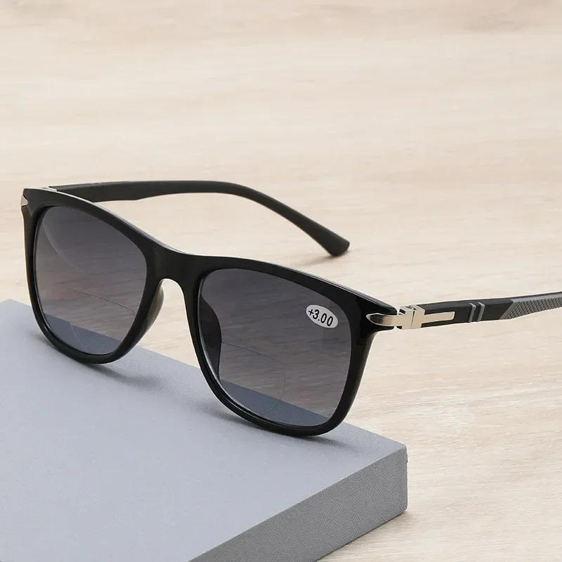 Women&Men Bifocal Sun Reading Glasses UV Shade Sunglasses Presbyopic Eyeglasses Square +1.0+1.5+2.0+2.5+3.0+3.5 2