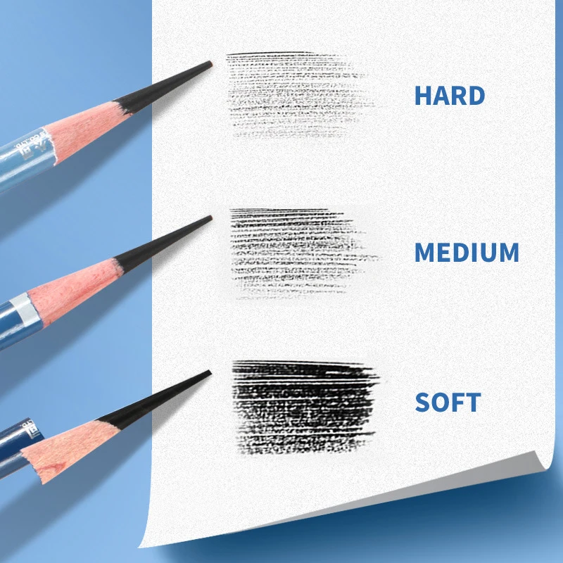 Marie's Artist Sketch Charcoal Pencils Set C7310 Soft Medium Hard 12 Pcs Graphite Charcoal Sketch Pencil Drawing Art Supplies