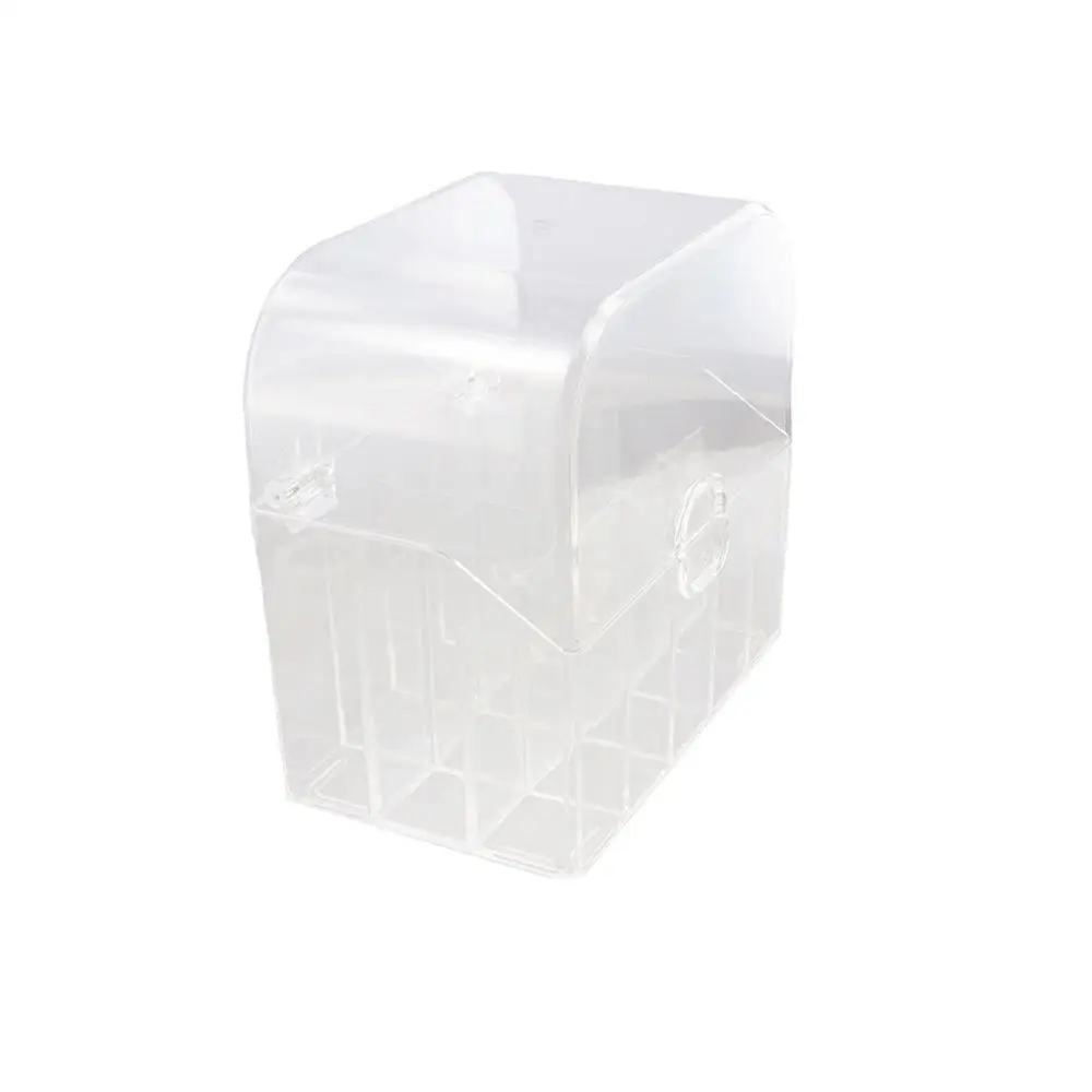 Acrylic Makeup Storage Box With Lid Clear Transparent Multi-grid Lipstick Storage Case Durable Large Capacity 2