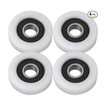 4Pcs 36x10x10.5mm White 6000ZZ Bearing Flat Ball Bearing Guide Pulley Wheels Roller 97KG Load Bearing Furniture Pulley