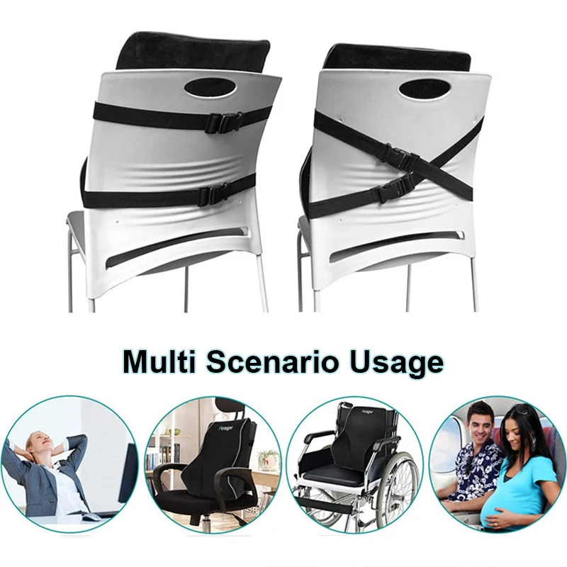 Lumbar Support Pillow Memory Foam Car Seat Waist Cushion Relieve Back Pain Soft and Comfortable For Office Home Car