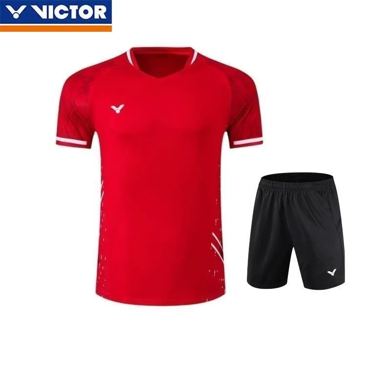 VICTOR New Badminton Jersey Boys and Girls Quick-drying Breathable Sports Competition Short-sleeved Suit