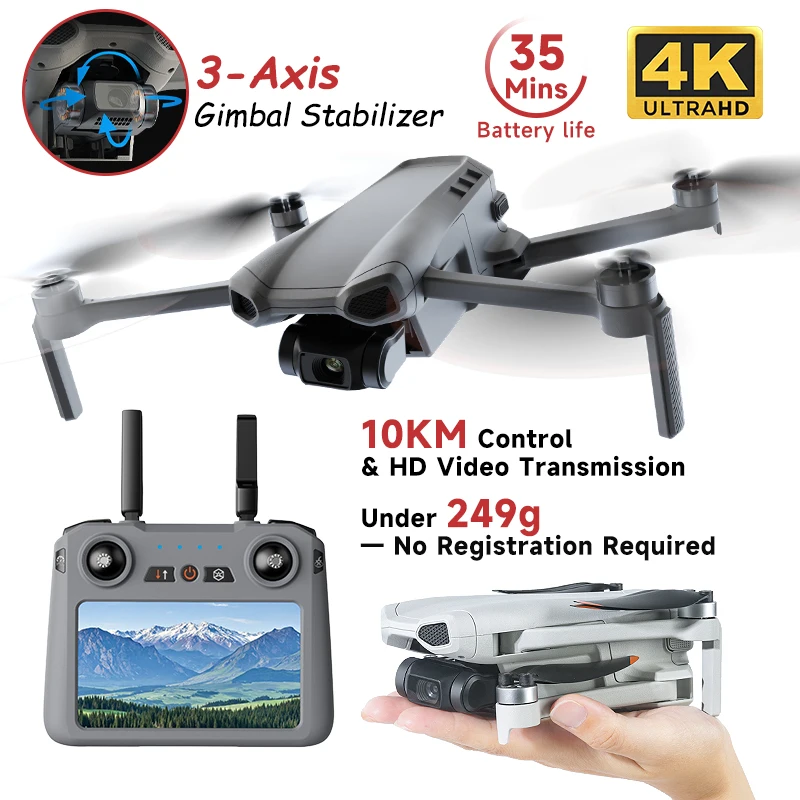 XINLIN XiL 017 4K Camera Drone with 3-Axis Gimbal, 249g Foldable Quadcopter, 10KM HD Transmission, 35min Flight,GPS Smart Follow