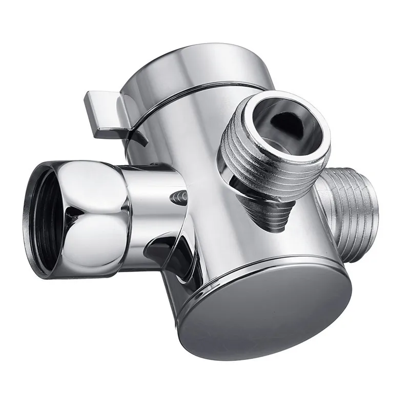 3 Way T-adapter Valve Bathroom Shower Faucet Water Splitter Shower Valve Diverter Spray Nozzle Converter