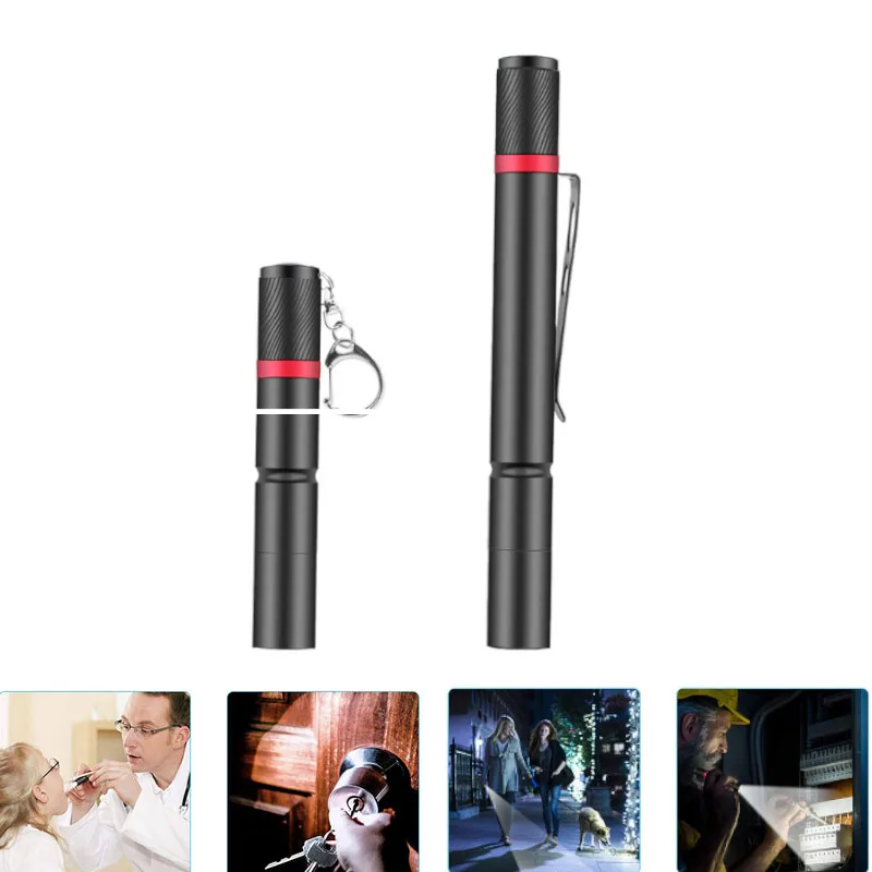 

Mini Portable Flashlight LED Powerful Small Pen Light Portable Pocket Waterproof Emergency Torch with Clip for Camping Hunting