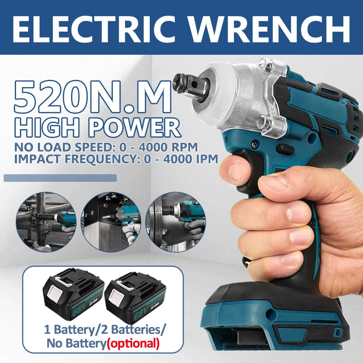 

Электрический гаечный ключ, двойной/одинарный, 18 в, бесщеточный ударный электроинструмент, Аккумуляторная дрель, шуруповерт для аккумулятора Makita